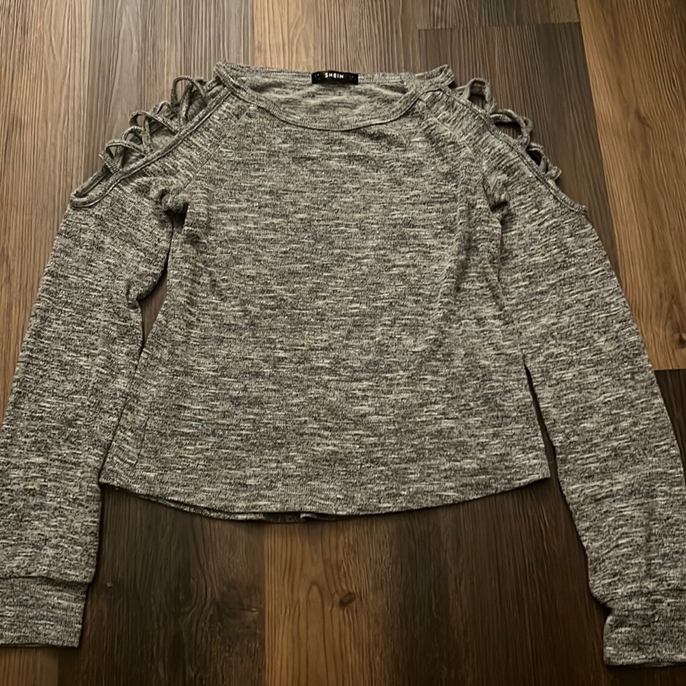 Shein open shoulder sweater top